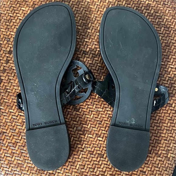 Tory Burch Black Patent Sandals - Picture 2 of 3